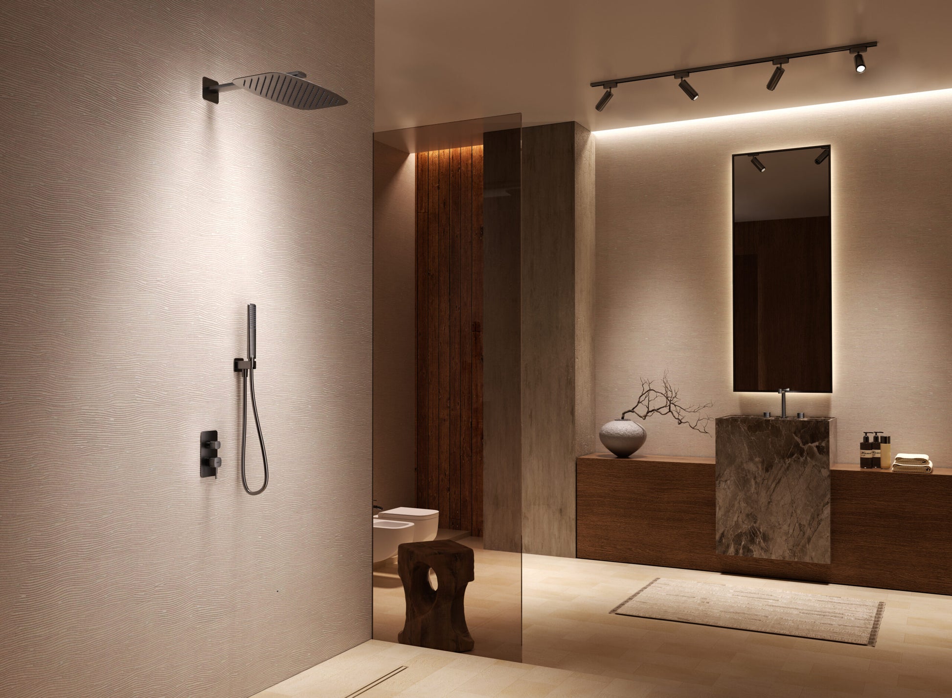 Conjunto ducha monomando empotrado Firenze [ IMEX® ]
