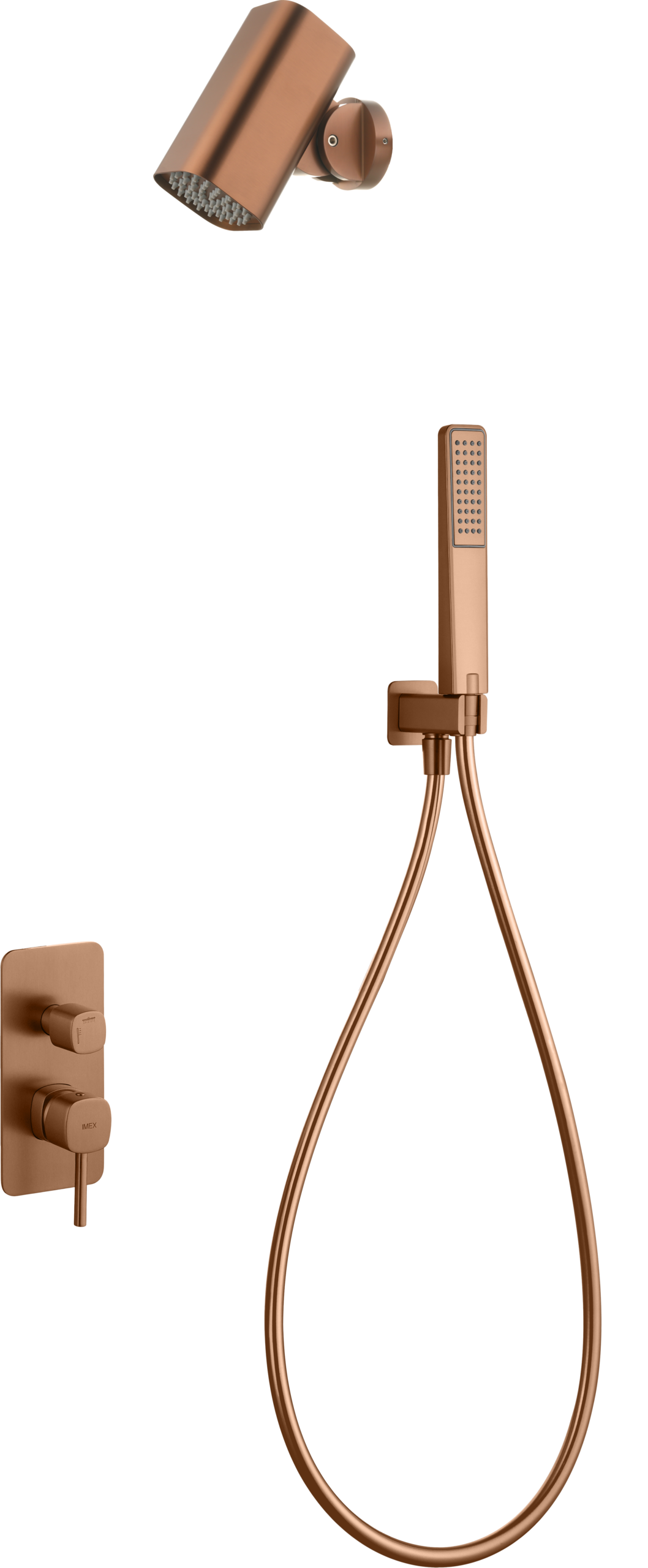 Conjunto ducha monomando empotrado Toscana con rociador Tube [ IMEX® ]
