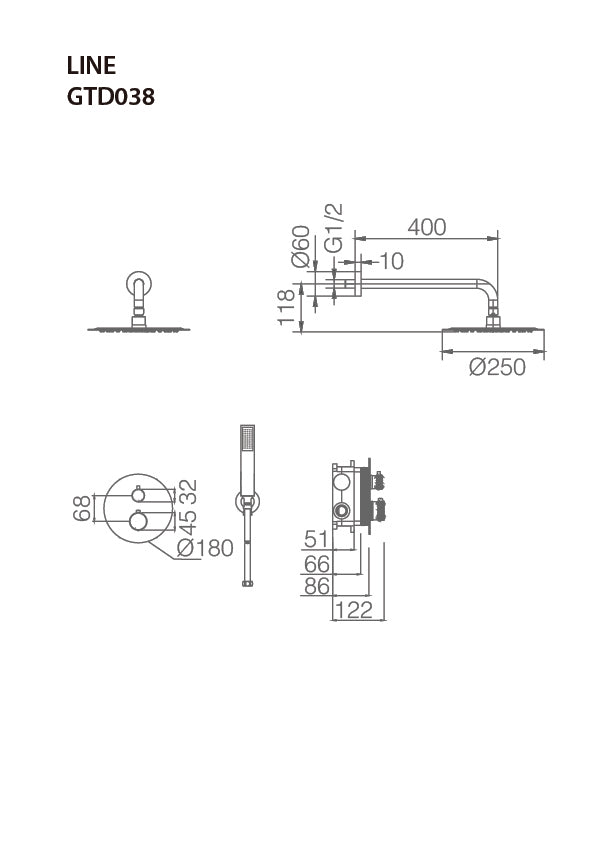 Columna de ducha termostática empotrada Top [ IMEX® ]