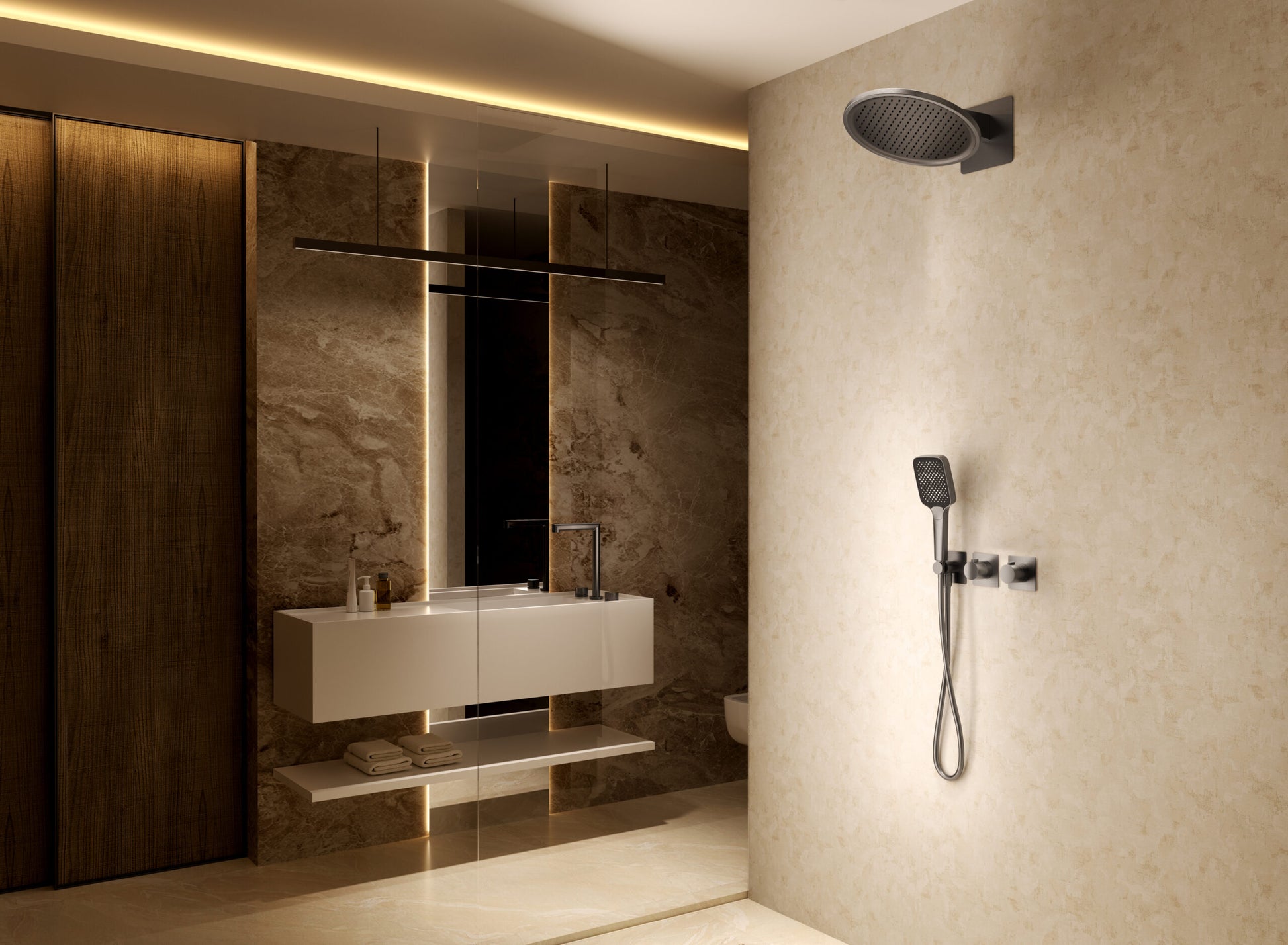 Conjunto ducha termostático empotrado Inari [ IMEX® ]