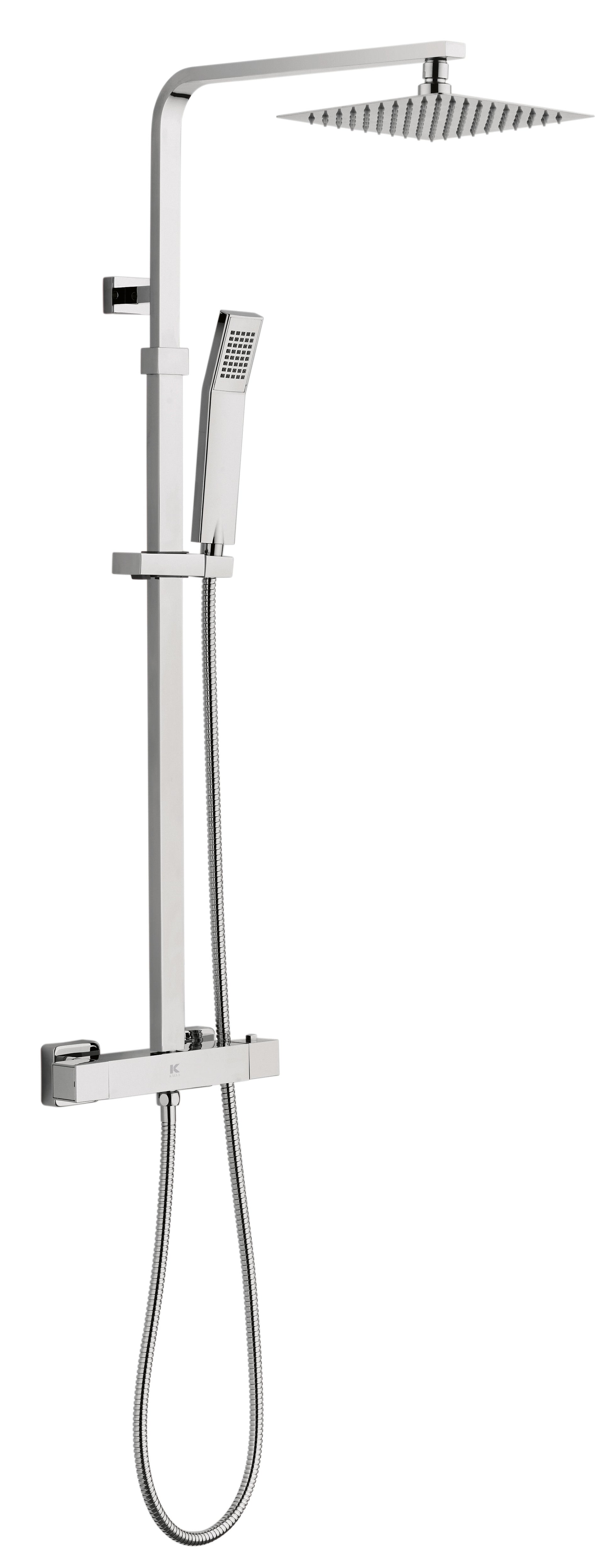 Columna termostática con rociador acero | Serie SKARA - KÄLLA [ KÄLLA® ]