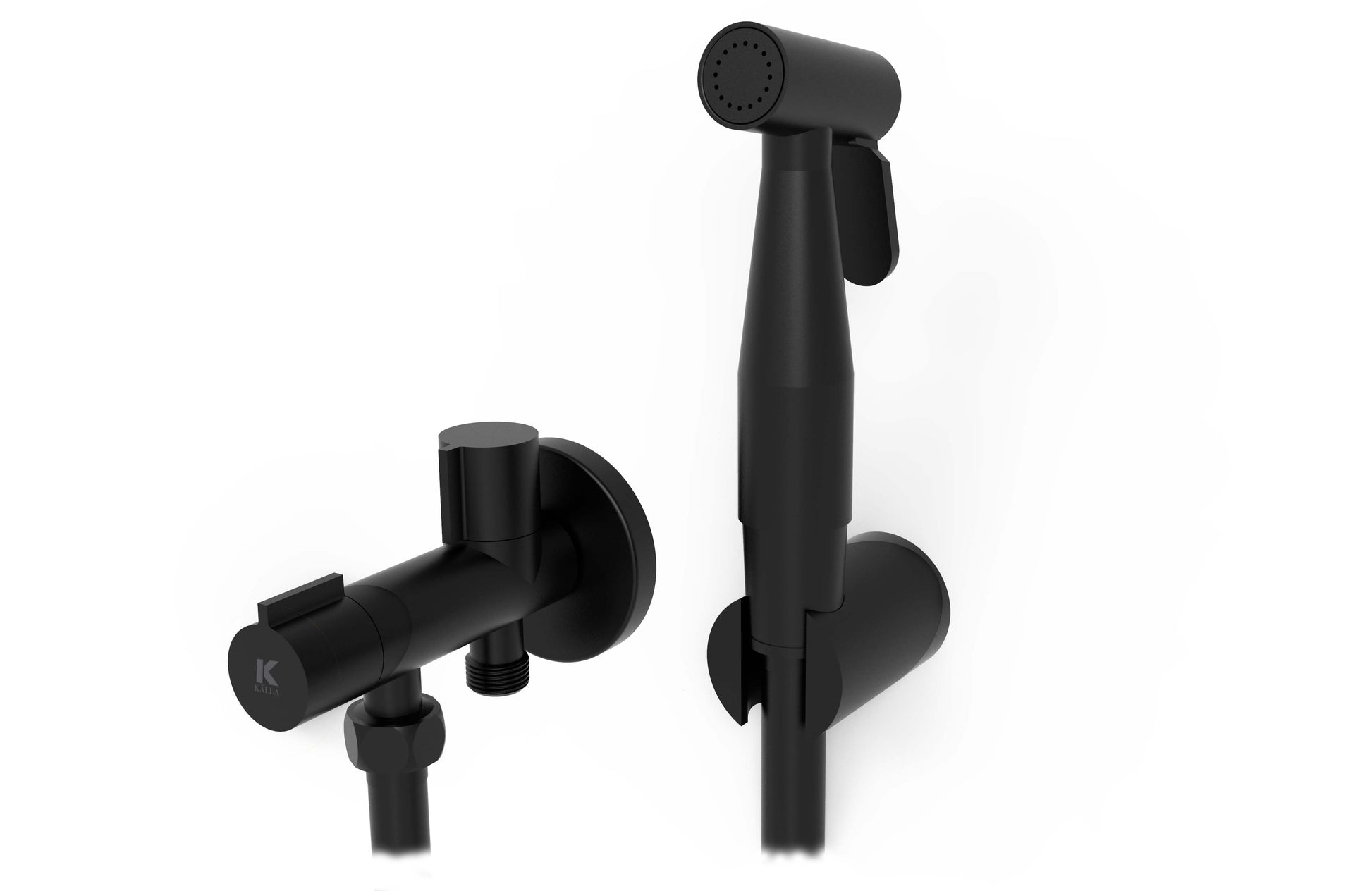 Grifo de bidé con llave de cierre | Serie ERGOS en negro - KÄLLA [ KÄLLA® ]