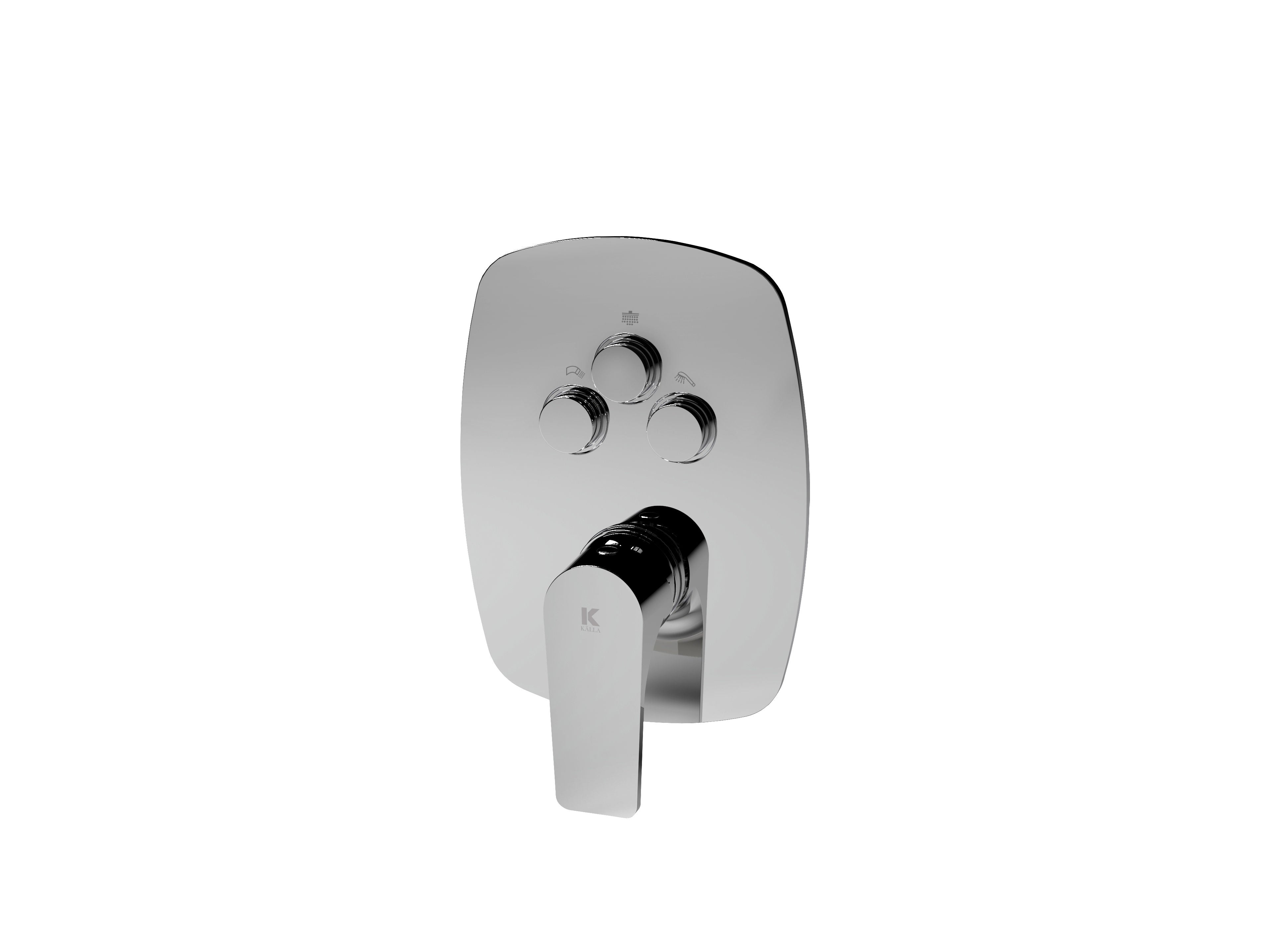 Grifo ducha empotrada con pulsador 3 vias | Serie SINUA - KÄLLA [ KÄLLA® ]