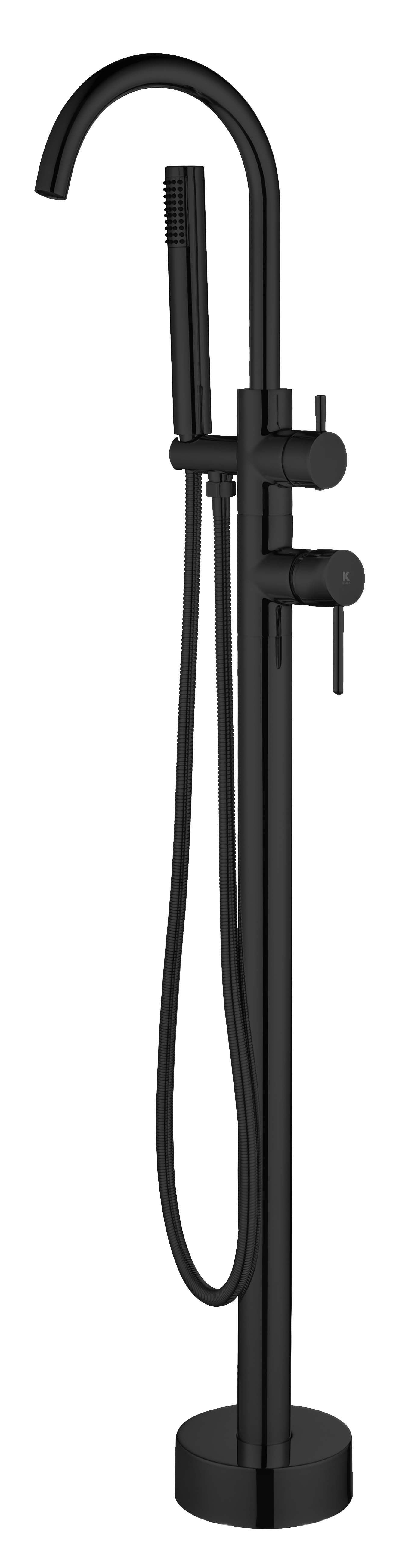 Grifo de bañera y ducha empotrado | Serie PLENUM - KÄLLA [ KÄLLA® ] - Negro mate