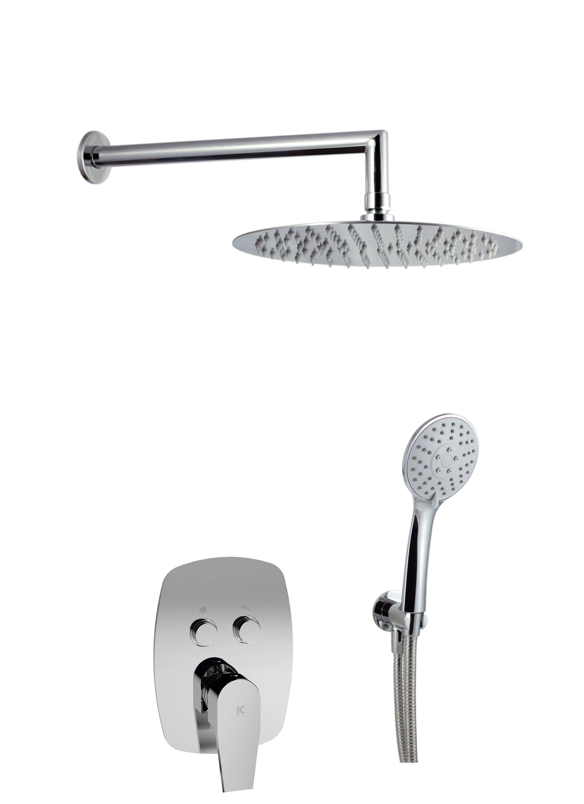 Conjunto de ducha empotrada a pared con 2 vias pulsador | Serie ARVET - KÄLLA [ KÄLLA® ]