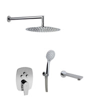 Conjunto de ducha empotrada a pared con 3 vias pulsador | Serie ARVET - KÄLLA [ KÄLLA® ]
