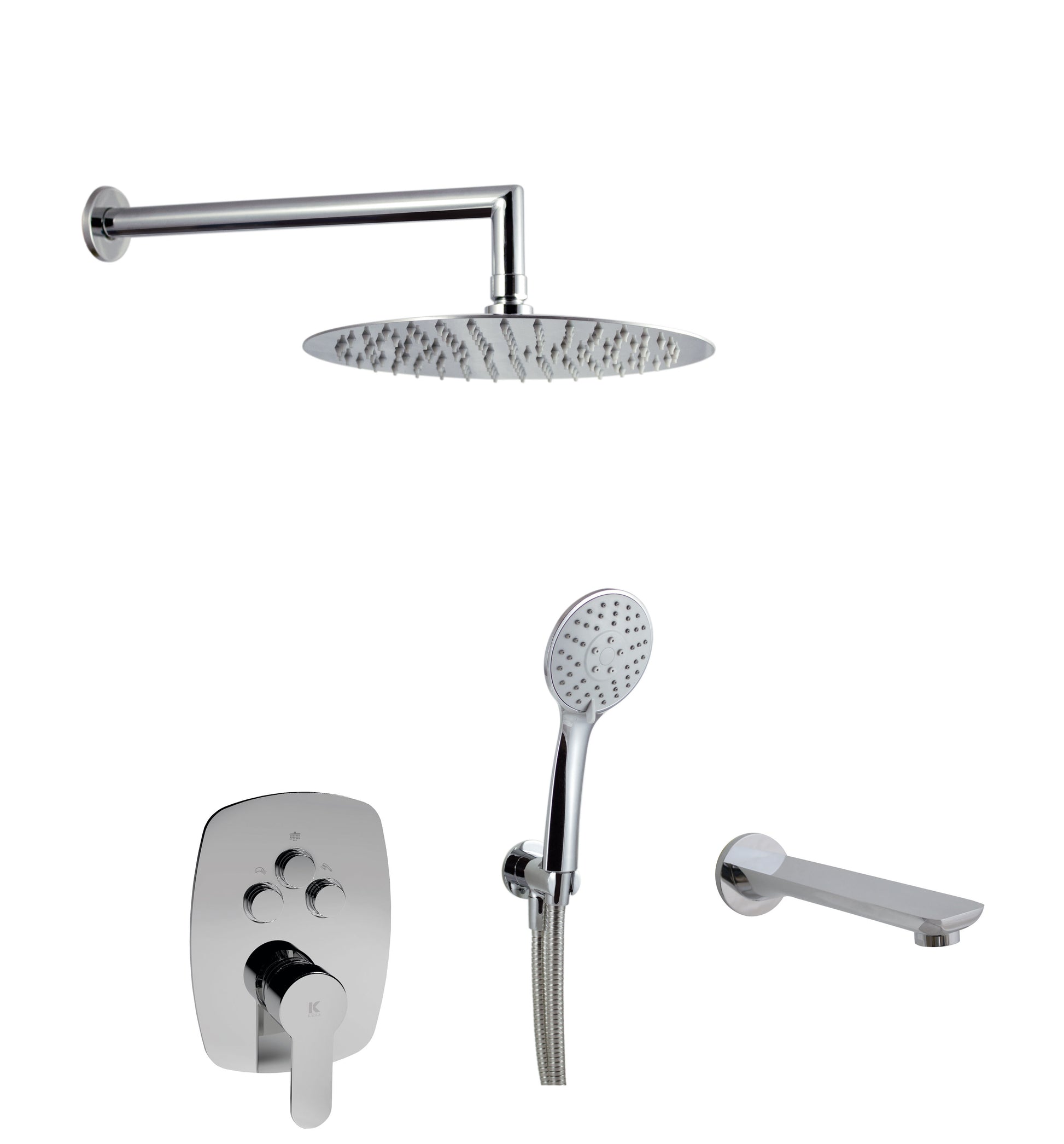 Conjunto de ducha empotrada con 3 vias pared | Serie OMNIA - KÄLLA [ KÄLLA® ]