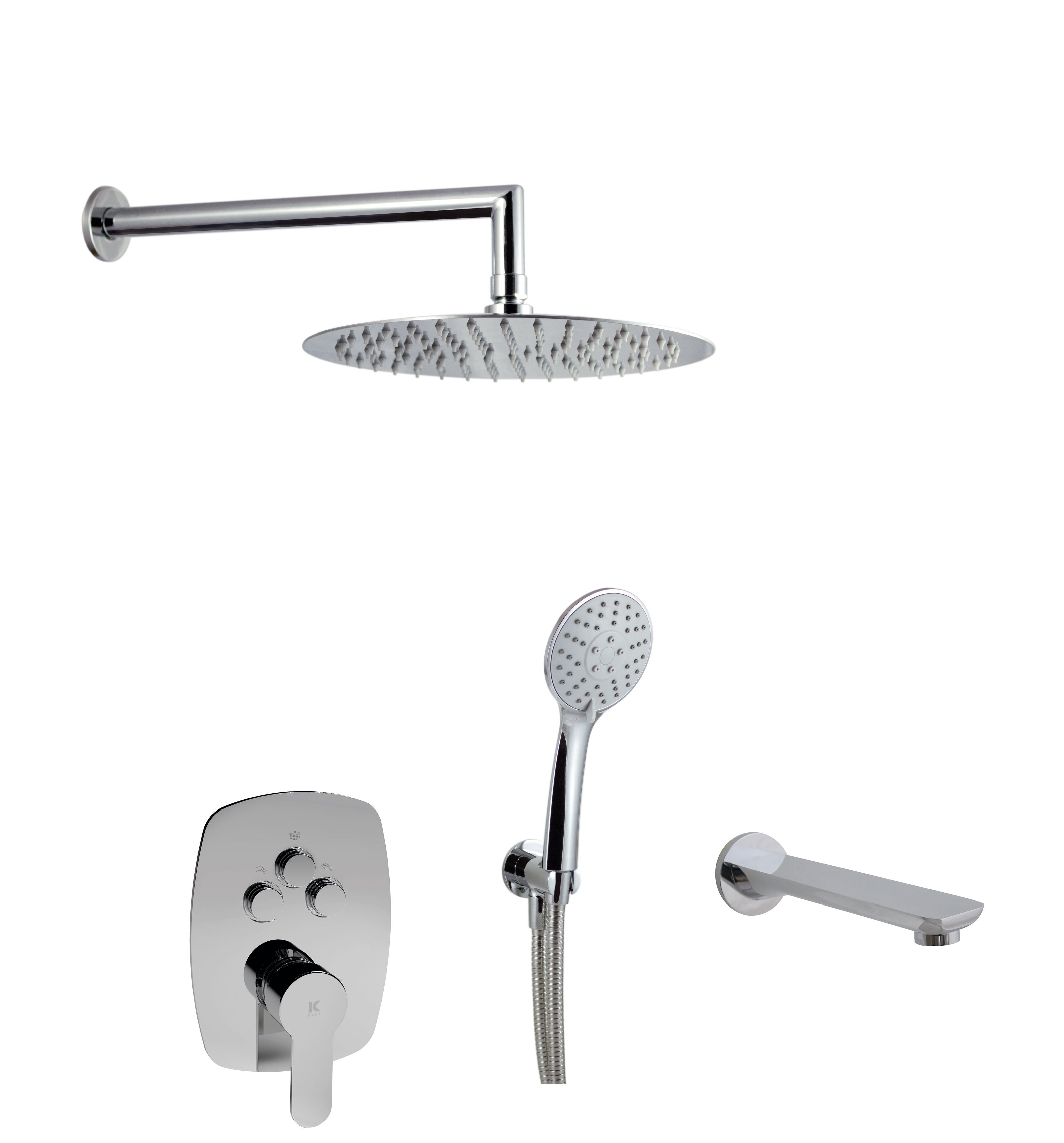 Conjunto de ducha empotrada con 3 vias pared | Serie OMNIA - KÄLLA [ KÄLLA® ]