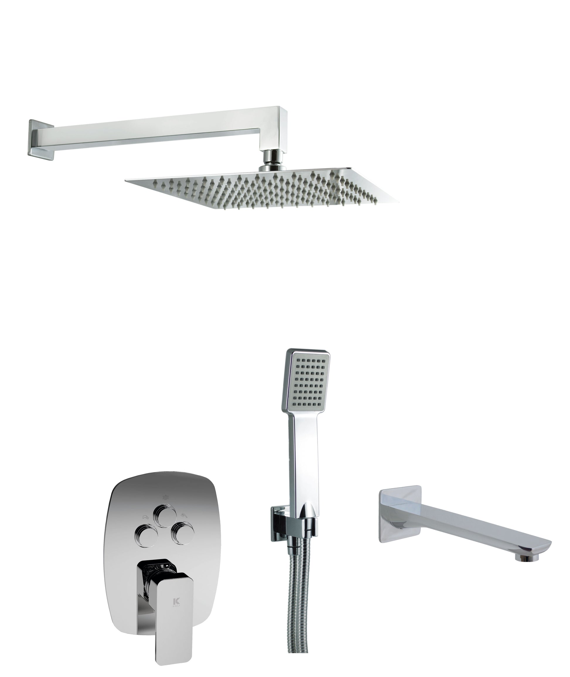 Conjunto de ducha empotrada 3 vias pared | Serie SKARA - KÄLLA [ KÄLLA® ]