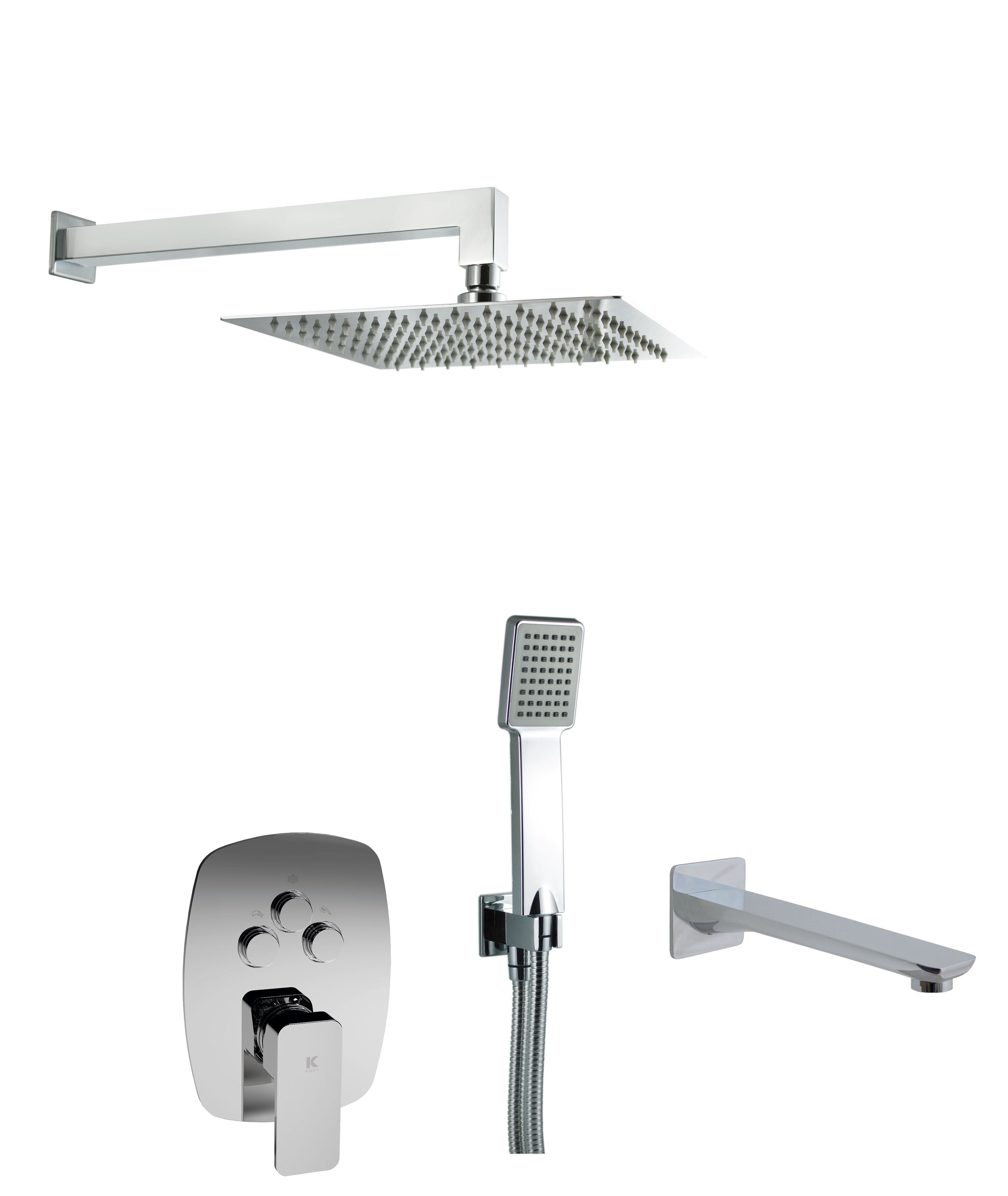 Conjunto de ducha empotrada 3 vias pared | Serie SKARA - KÄLLA [ KÄLLA® ]