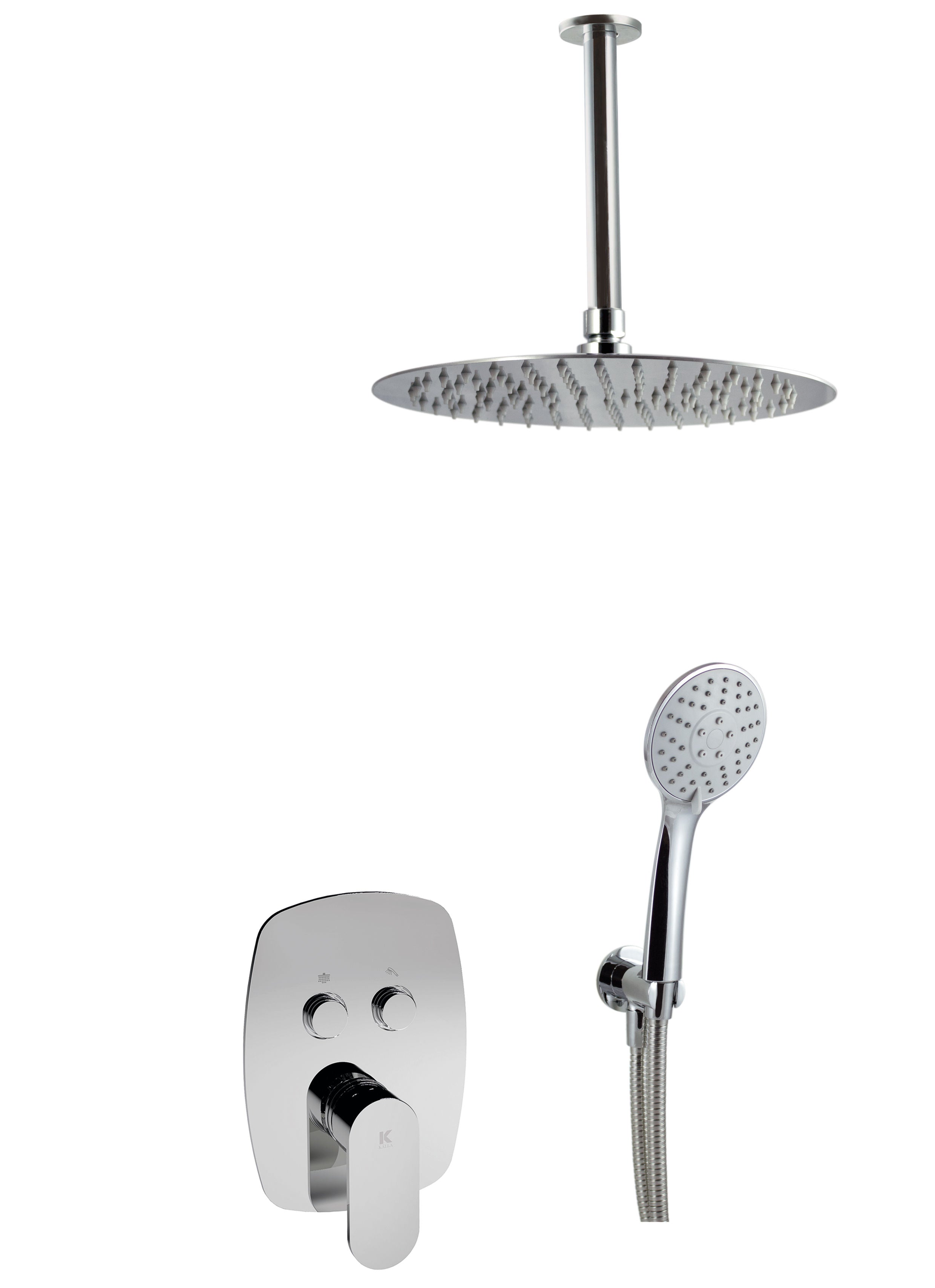 Conjunto de ducha empotrada a pared y techo con 2 vias | Serie LEGEND - KÄLLA [ KÄLLA® ]