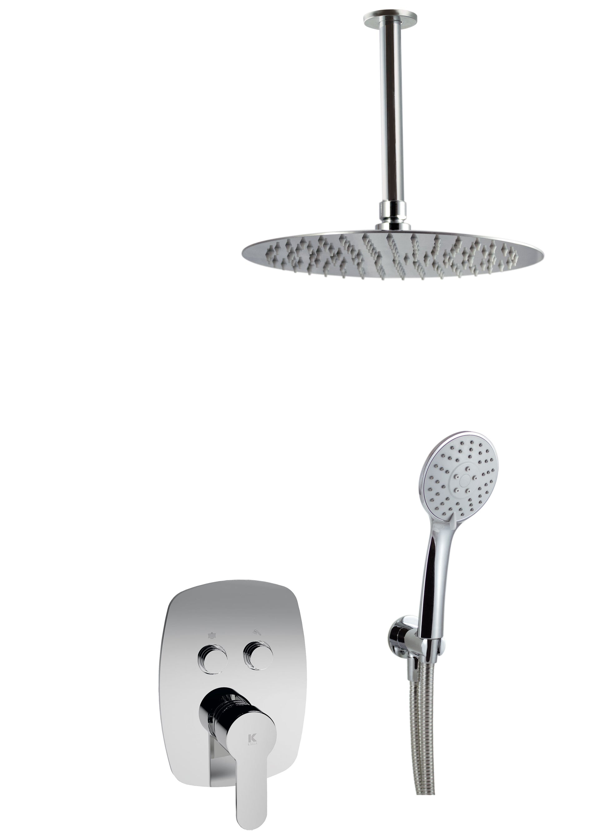 Conjunto de ducha empotrada a pared y techo con 2 vias pared | Serie OMNIA - KÄLLA [ KÄLLA® ]