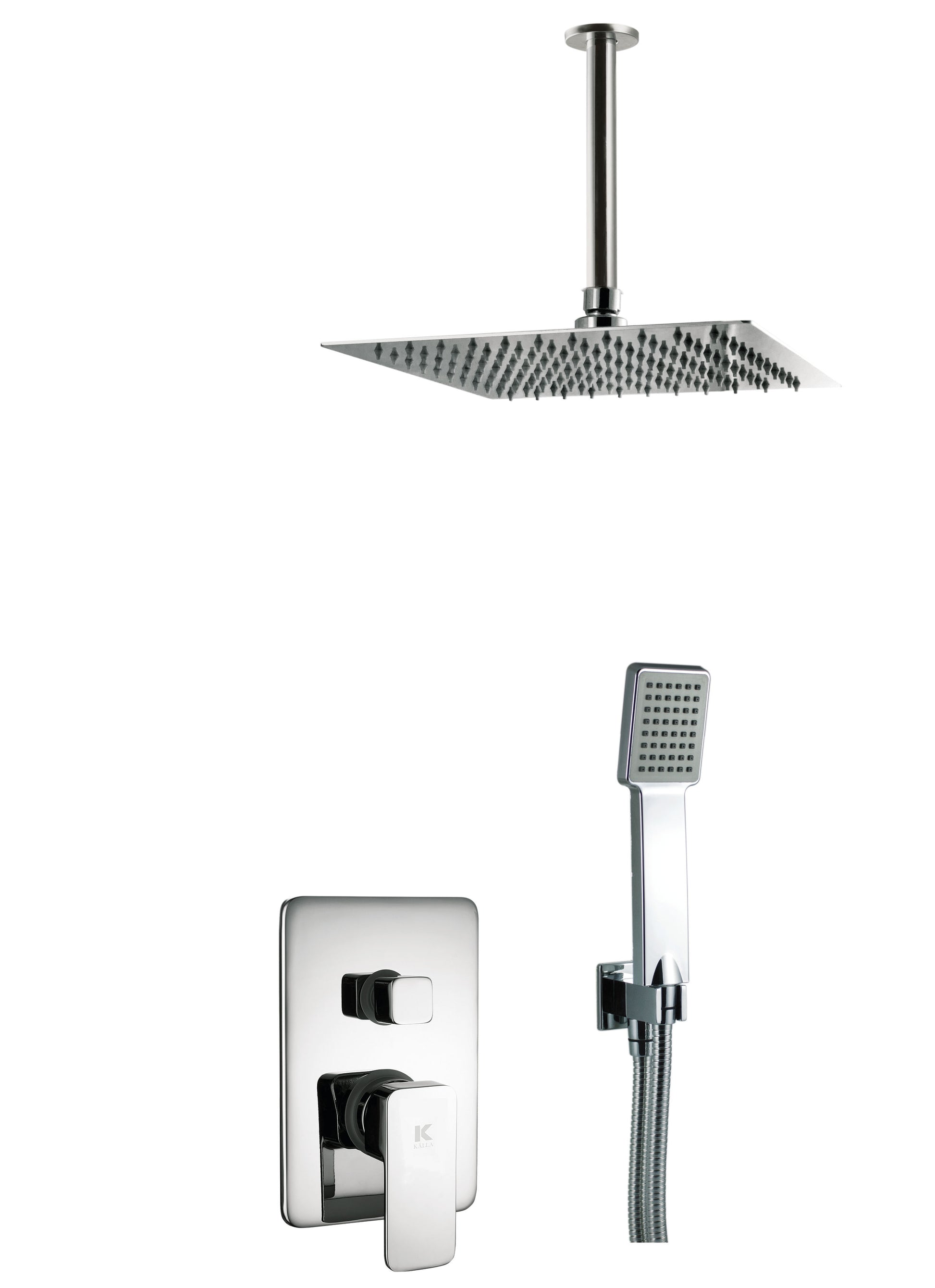 Conjunto de ducha empotrada con 2 vias pared y techo | Serie SKARA - KÄLLA [ KÄLLA® ]
