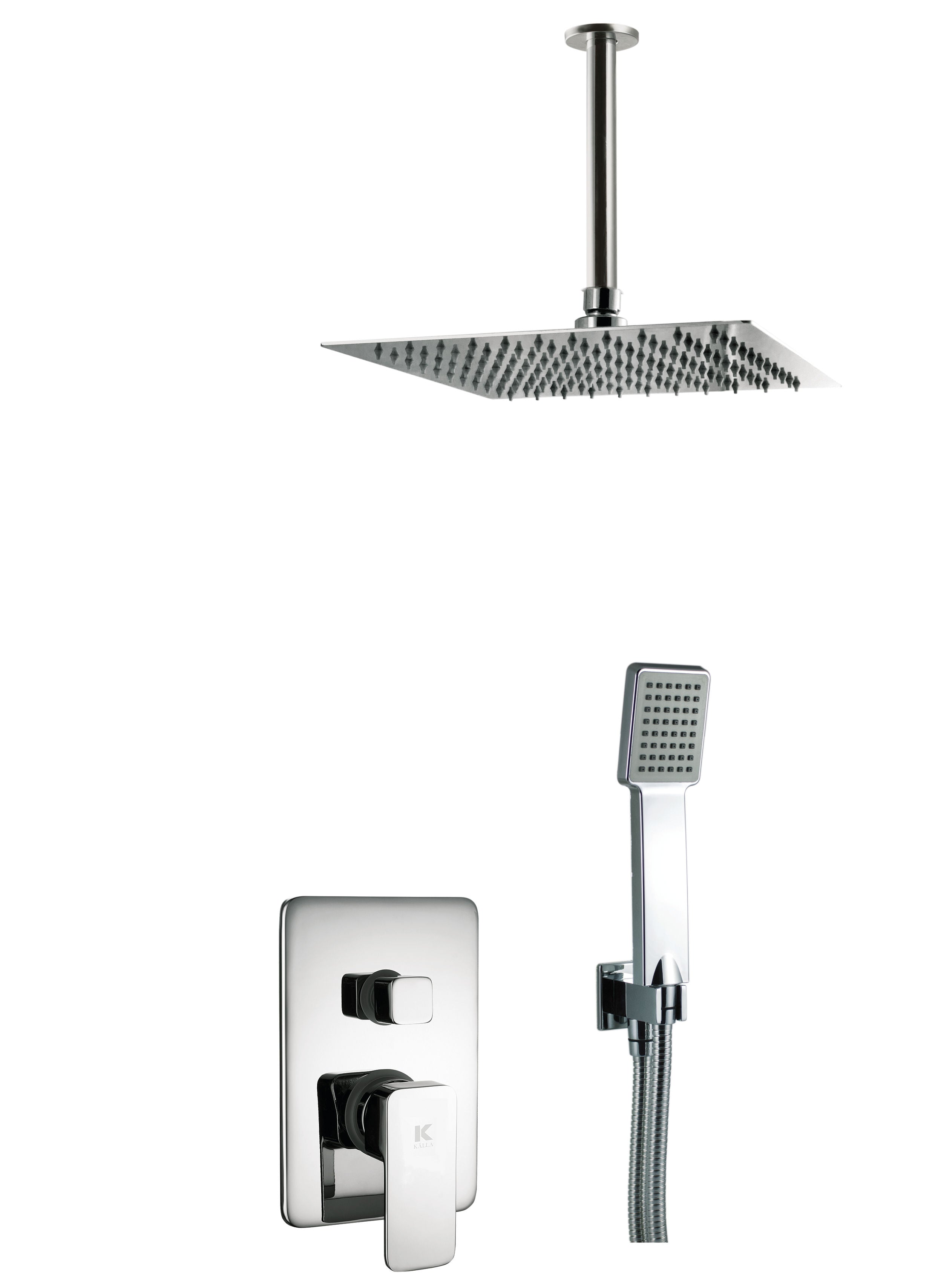 Conjunto de ducha empotrada con 2 vias pared y techo | Serie SKARA - KÄLLA [ KÄLLA® ]