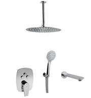 Conjunto de ducha empotrada a techo con 3 vias pulsador | Serie ARVET - KÄLLA [ KÄLLA® ]
